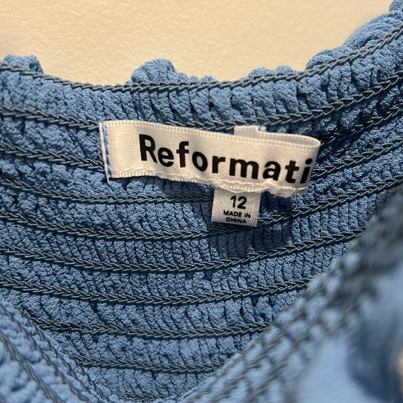 reformation blue floral mini dress - Picture 3 of 6